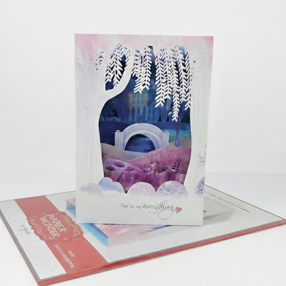 Valentine's Day for LOVE 3D Laser Hallmark Greeting Card Pop-up Lovers Bridge